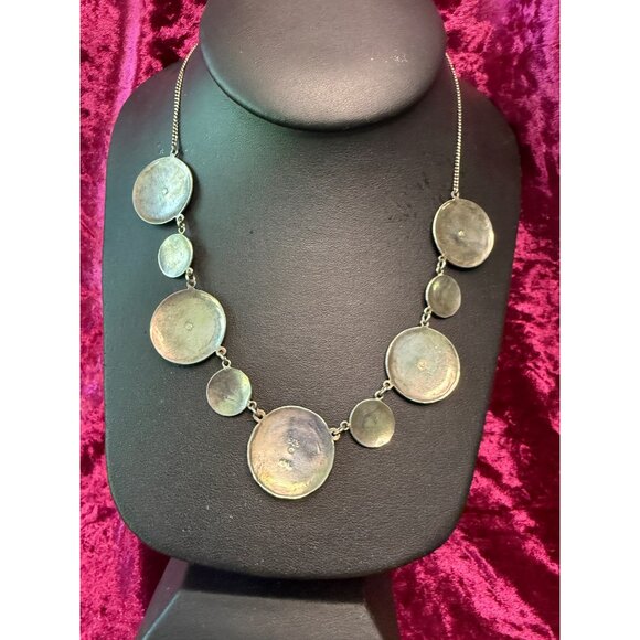 Vintage Peruvian Sterling Silver Inca & Sun Coin Necklace Siged - Picture 5 of 7